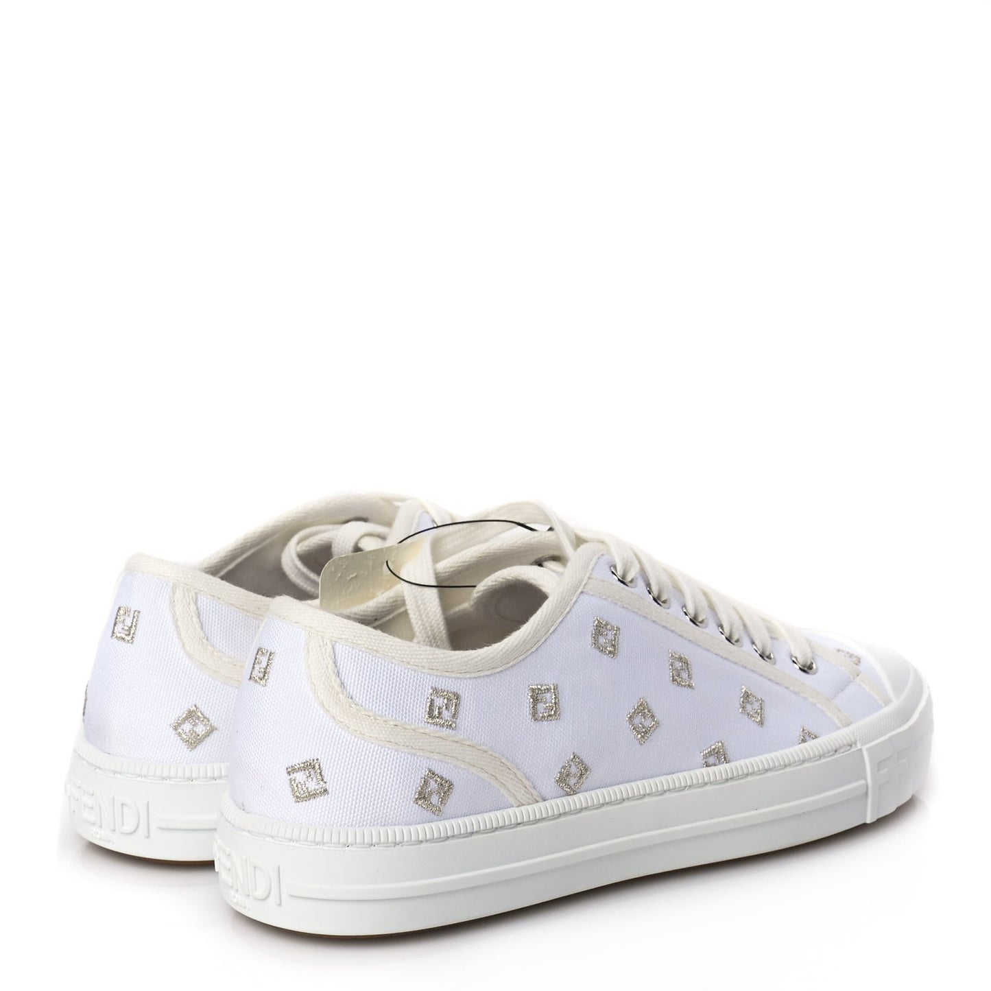 Canvas Lurex FF Womens Domino Low Top Sneakers 37 White