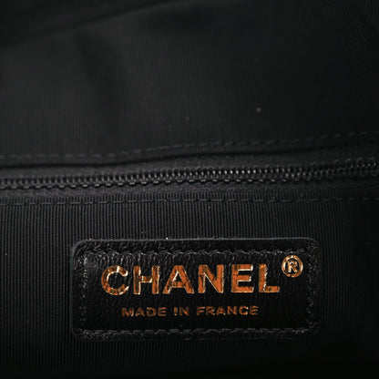 Chanel Lambskin Chevron Pleated Large Cosmetic Case Black 6 of 8