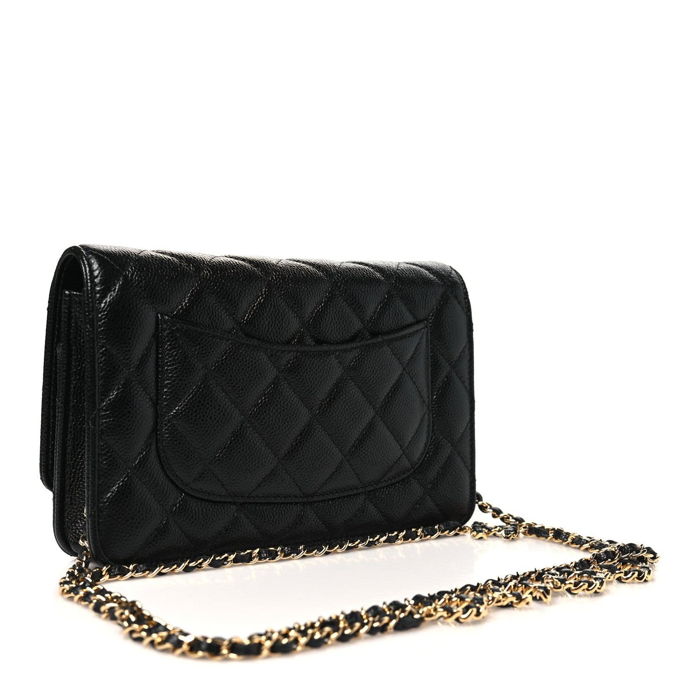 Caviar Quilted Miss Coco Wallet On Chain WOC Black