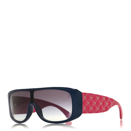 Chanel Acetate Shield Sunglasses 71466-A Blue Pink 1 of 7
