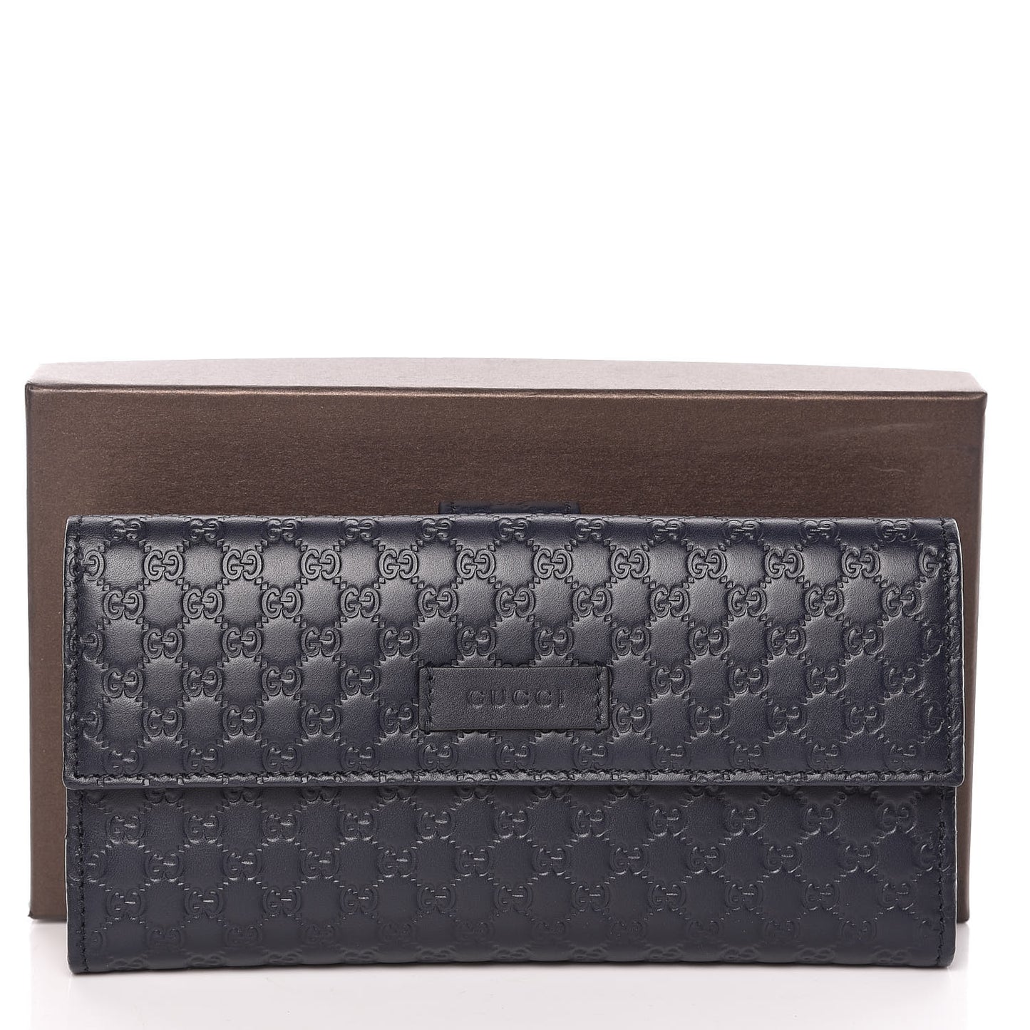 Microguccissima Continental Flap Wallet Navy