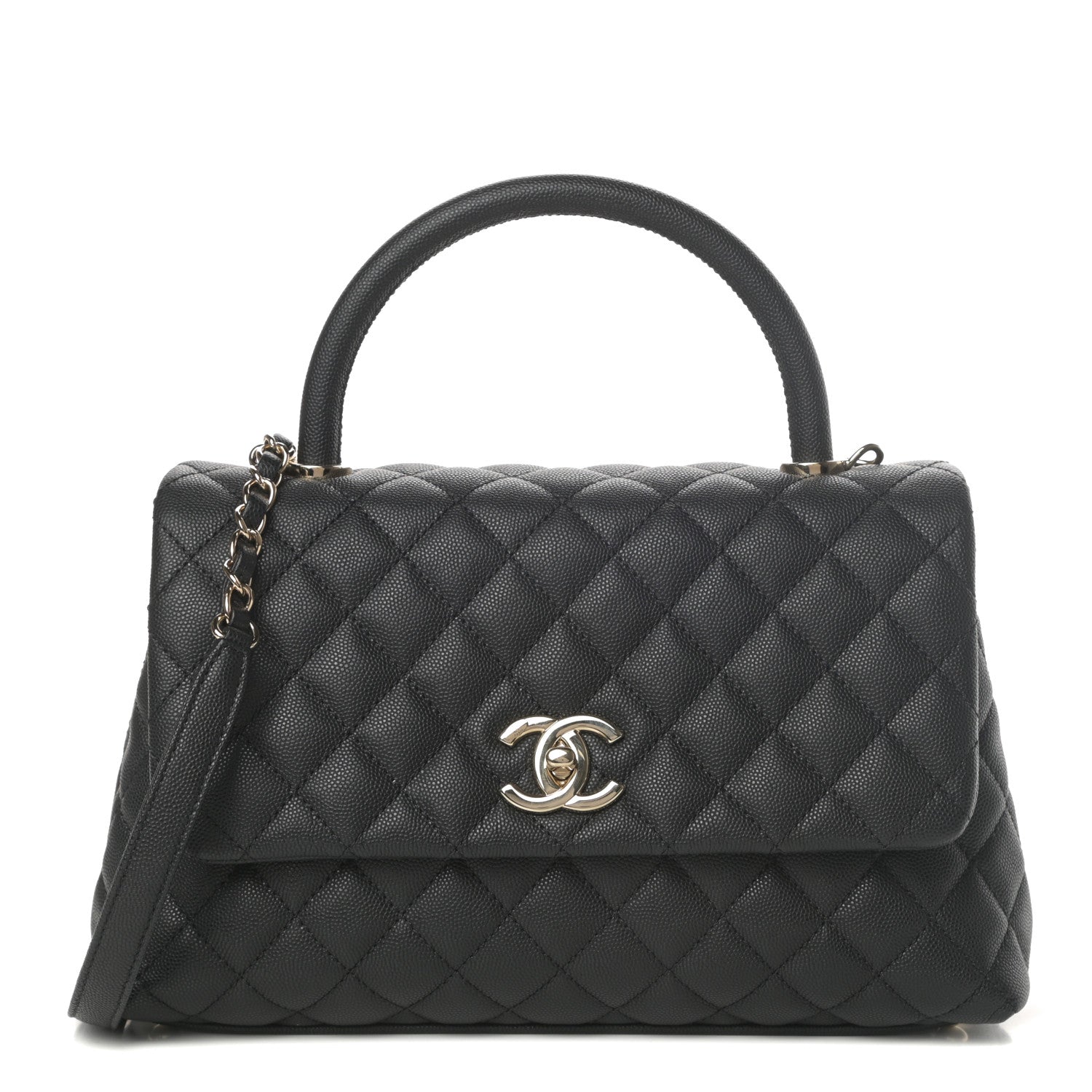 Chanel Caviar Quilted Small Coco Handle Flap Black 1 of 12