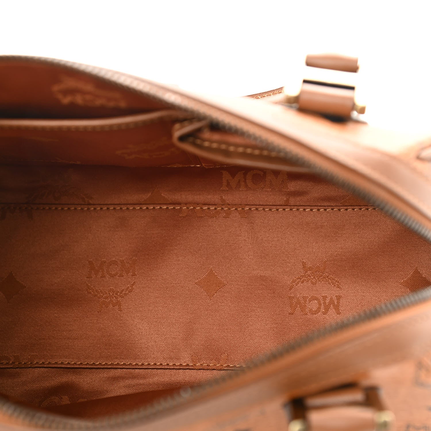 MCM Visetos Satchel Cognac 5 of 10