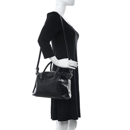 Givenchy Calfskin Crocodile Embossed Medium Soft Antigona Black 2 of 9