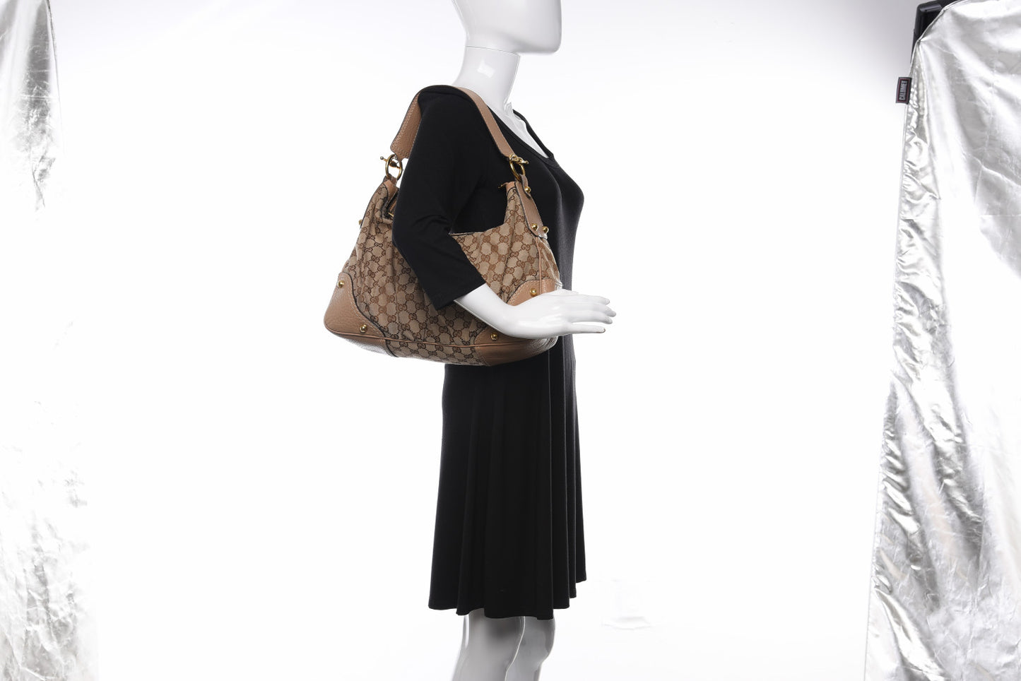 Monogram Medium Jockey Hobo Beige