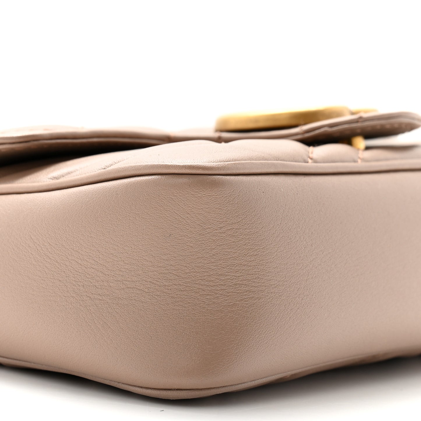 Calfskin Matelasse Super Mini GG Marmont Shoulder Bag Porcelain Rose