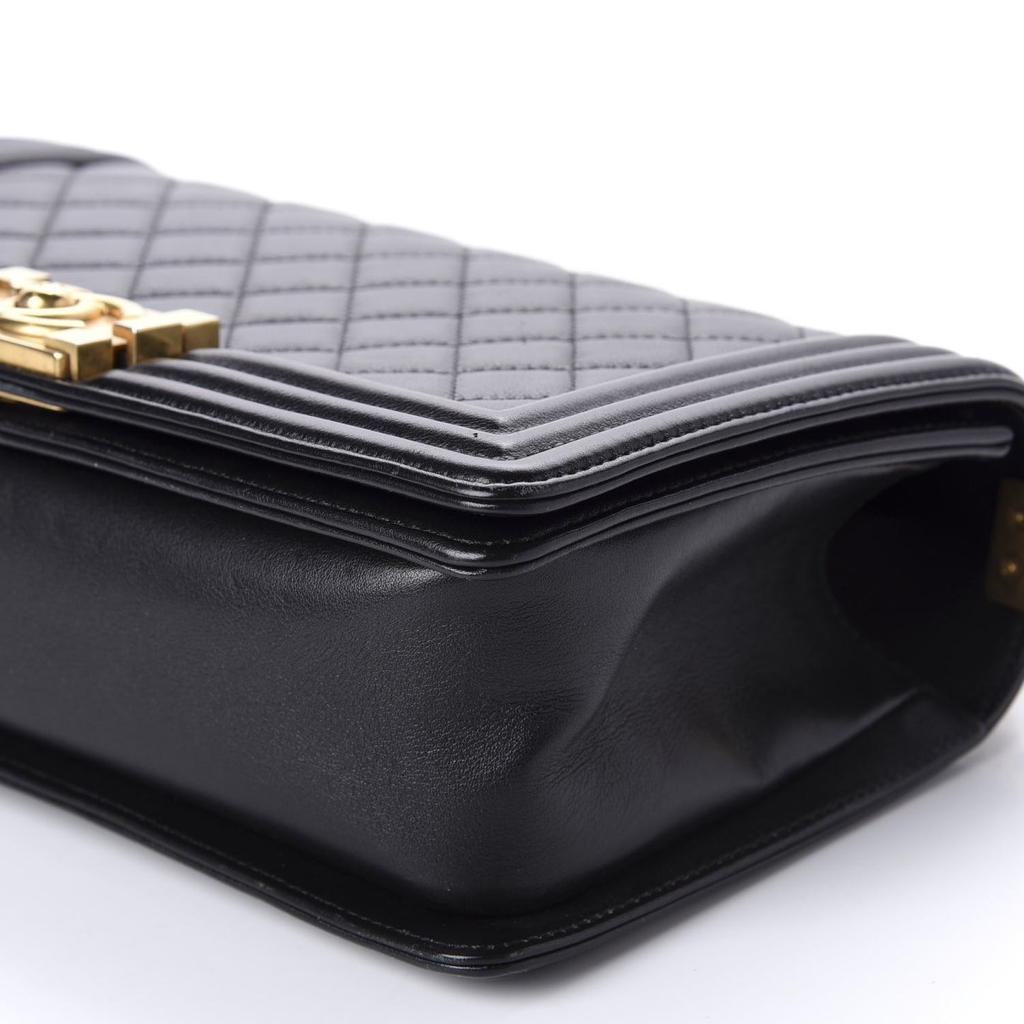 Lambskin Quilted Medium Boy Flap Black