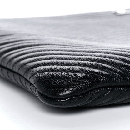 Chanel Caviar Chevron Quilted Medium Cosmetic Case Black 9 of 10