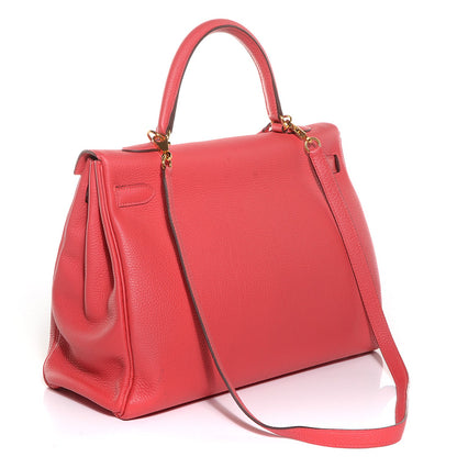 Hermes Togo Kelly Retourne 35 Rouge Pivoine 3 of 24