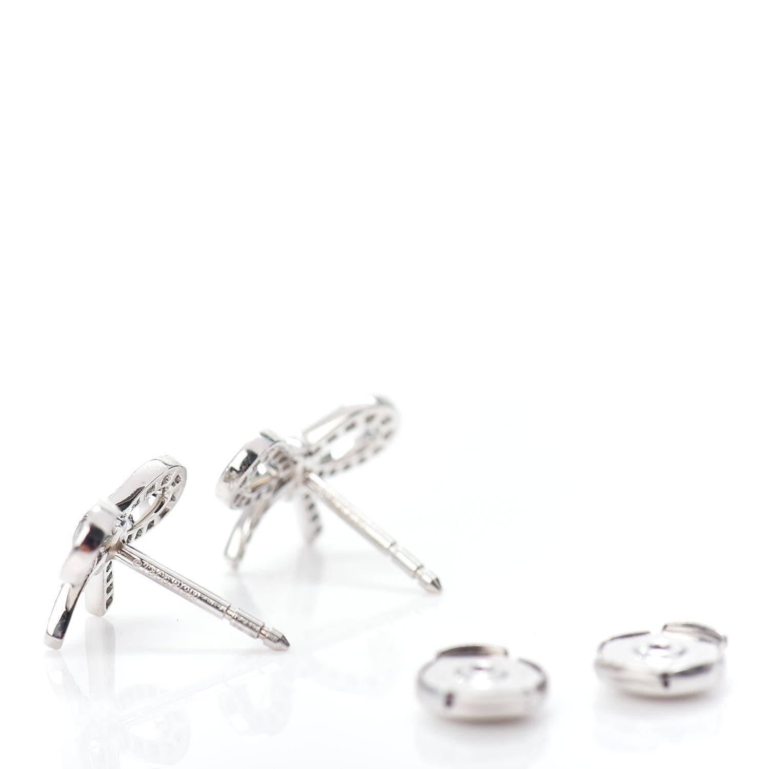 Tiffany Platinum Diamond Bow Earrings 3 of 3