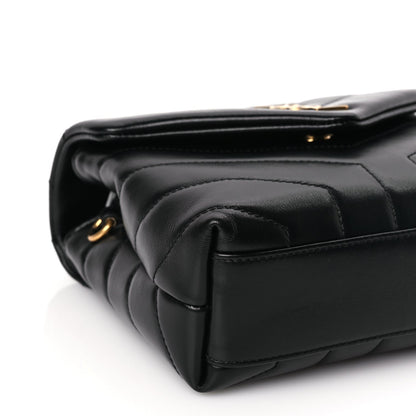 Saint Laurent Calfskin Y Quilted Monogram Toy Loulou Crossbody Bag Black 7 of 8