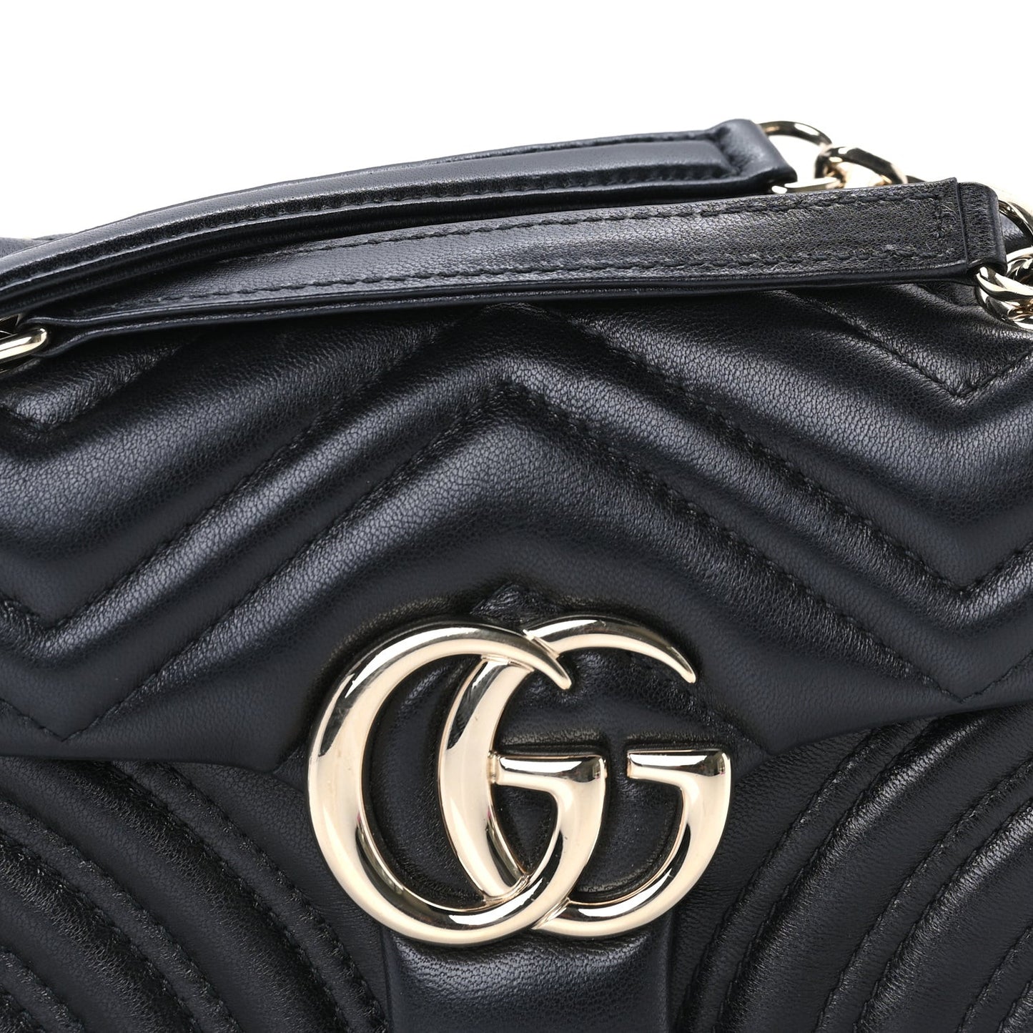 Lambskin Matelasse Small GG Marmont Shoulder Bag Black