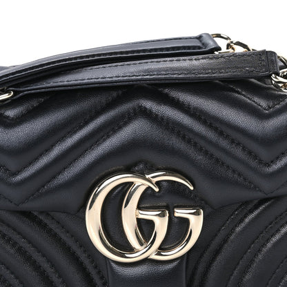 Gucci Lambskin Matelasse Small GG Marmont Shoulder Bag Black 6 of 8