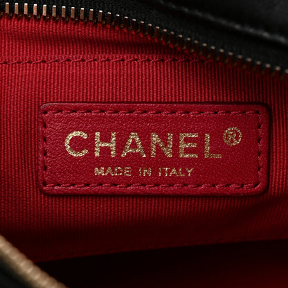 Chanel Lambskin Quilted Pearl Chain Camera Case Black 5 of 10