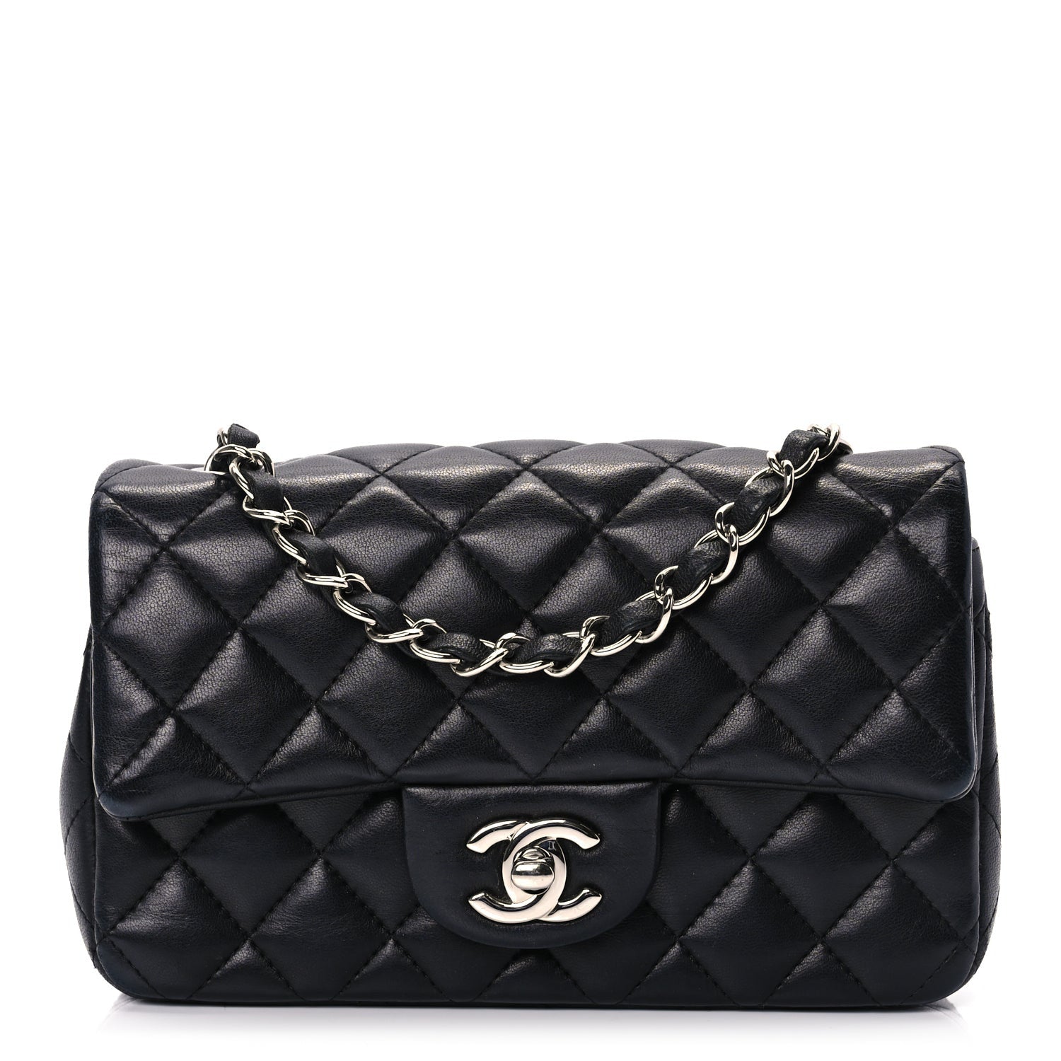 Chanel Lambskin Quilted Mini Rectangular Flap Black 1 of 10