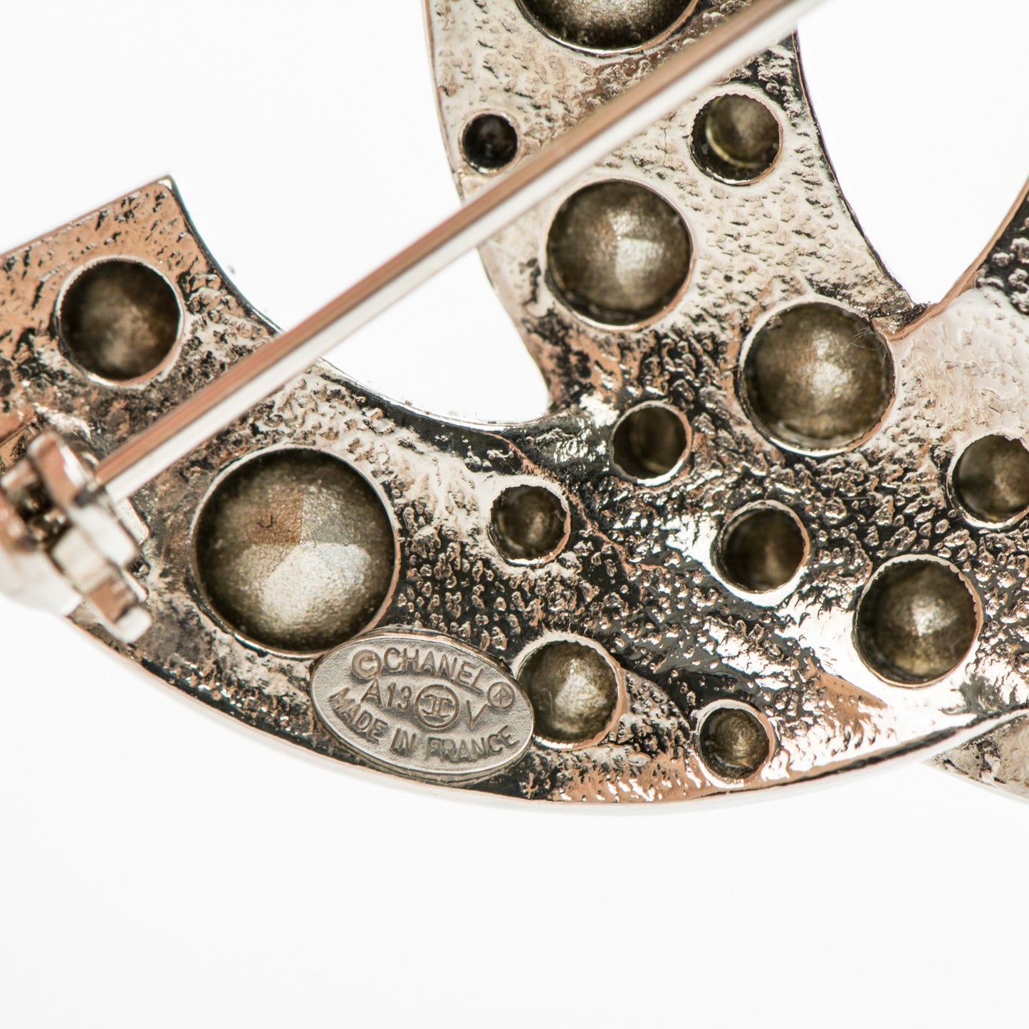 Crystal Large CC Brooch Silver