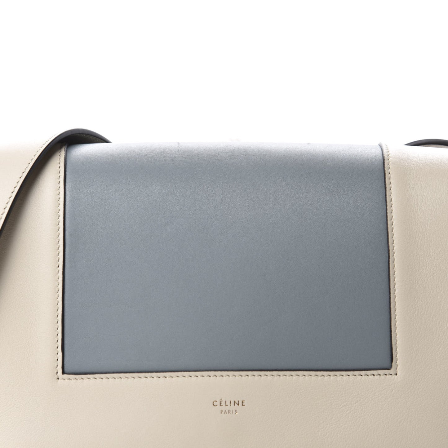 Shiny Smooth Calfskin Medium Frame Shoulder Bag Grege Storm