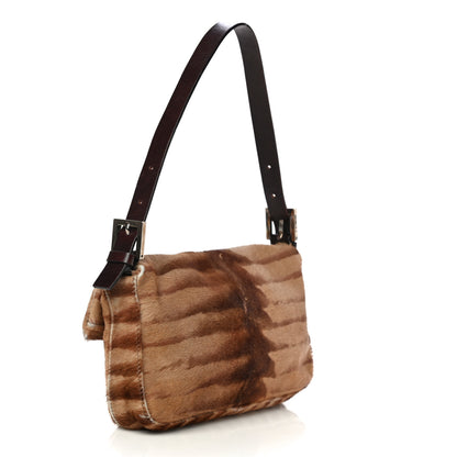 Fendi Calf Hair Zebra Print Baguette Brown 3 of 13
