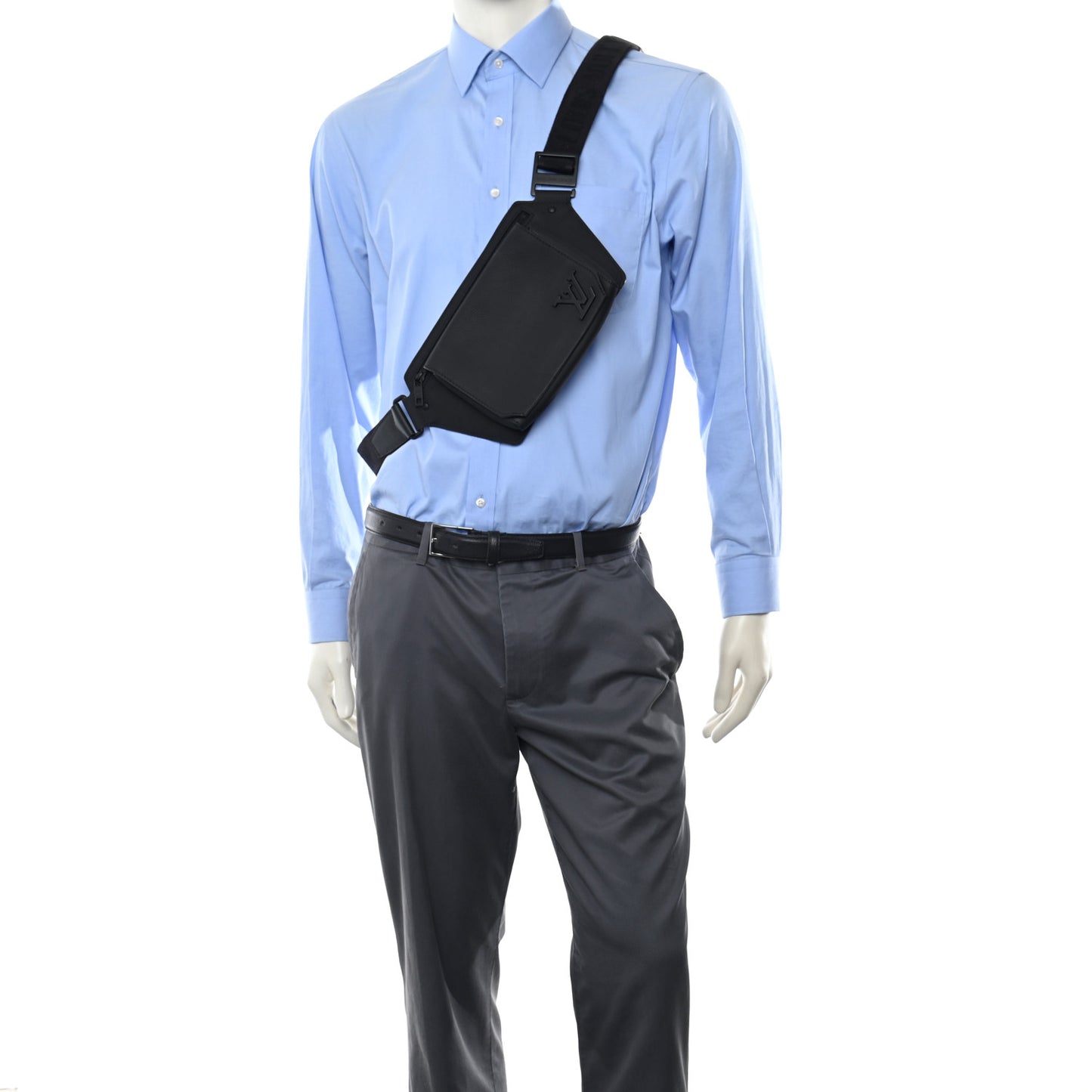 Grained Calfskin Aerogram Takeoff Sling Black