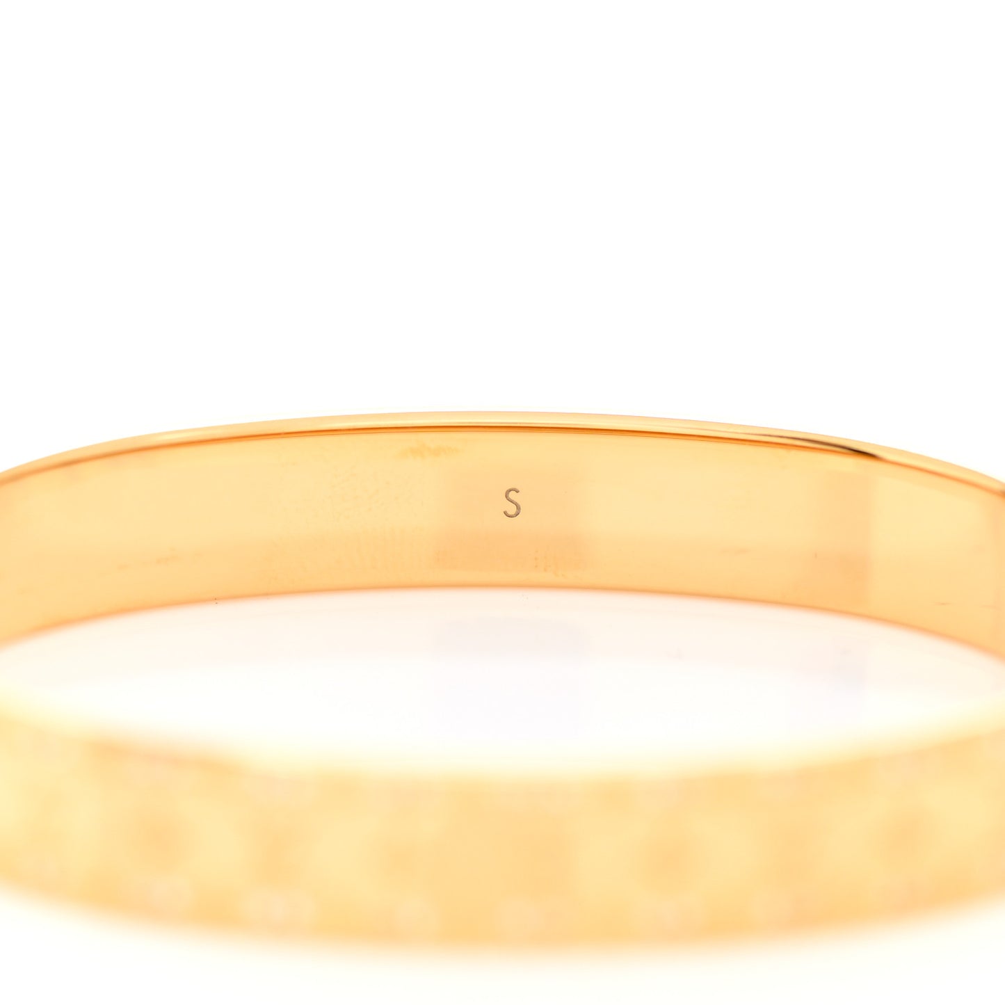 Brass Crystal Monogram Nanogram Strass Cuff S Gold