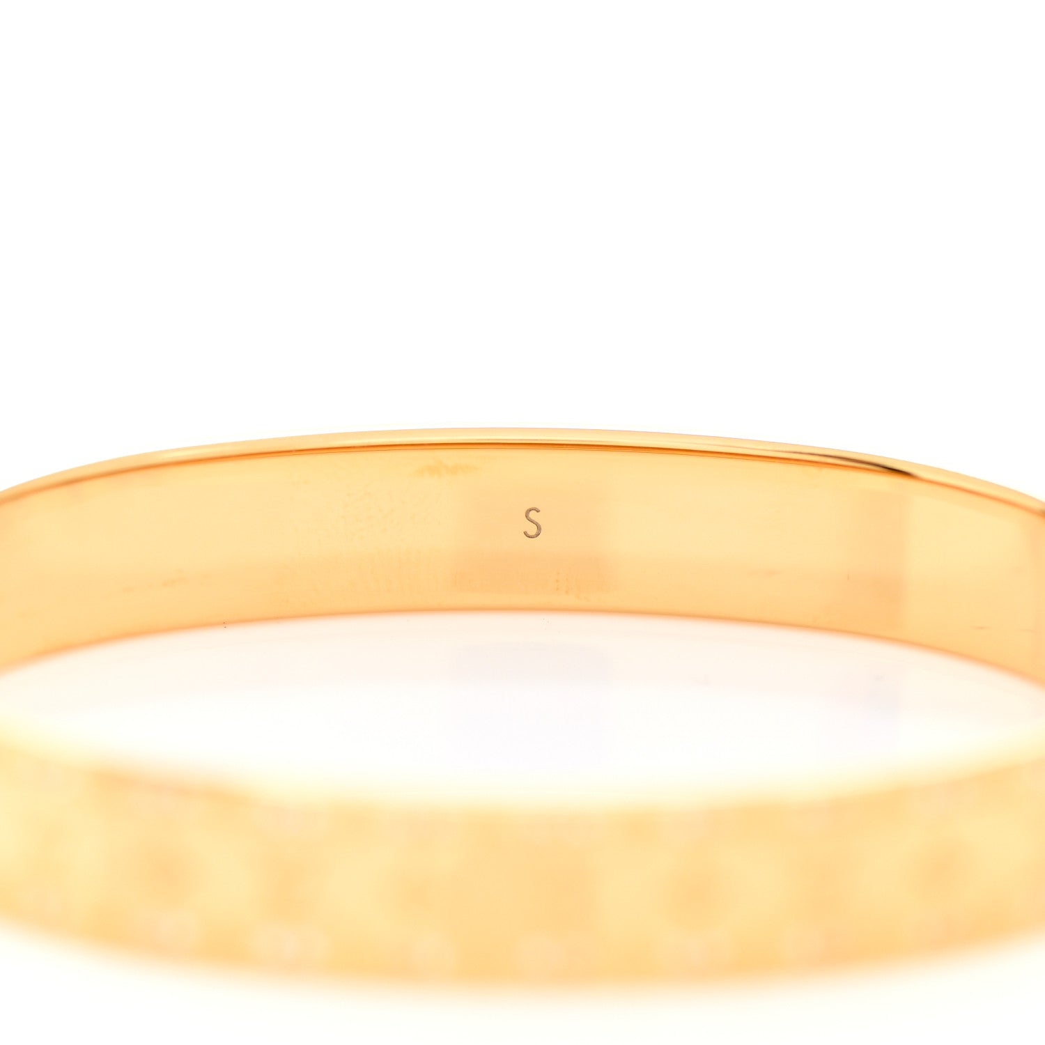 Louis Vuitton Brass Crystal Monogram Nanogram Strass Cuff S Gold 6 of 7