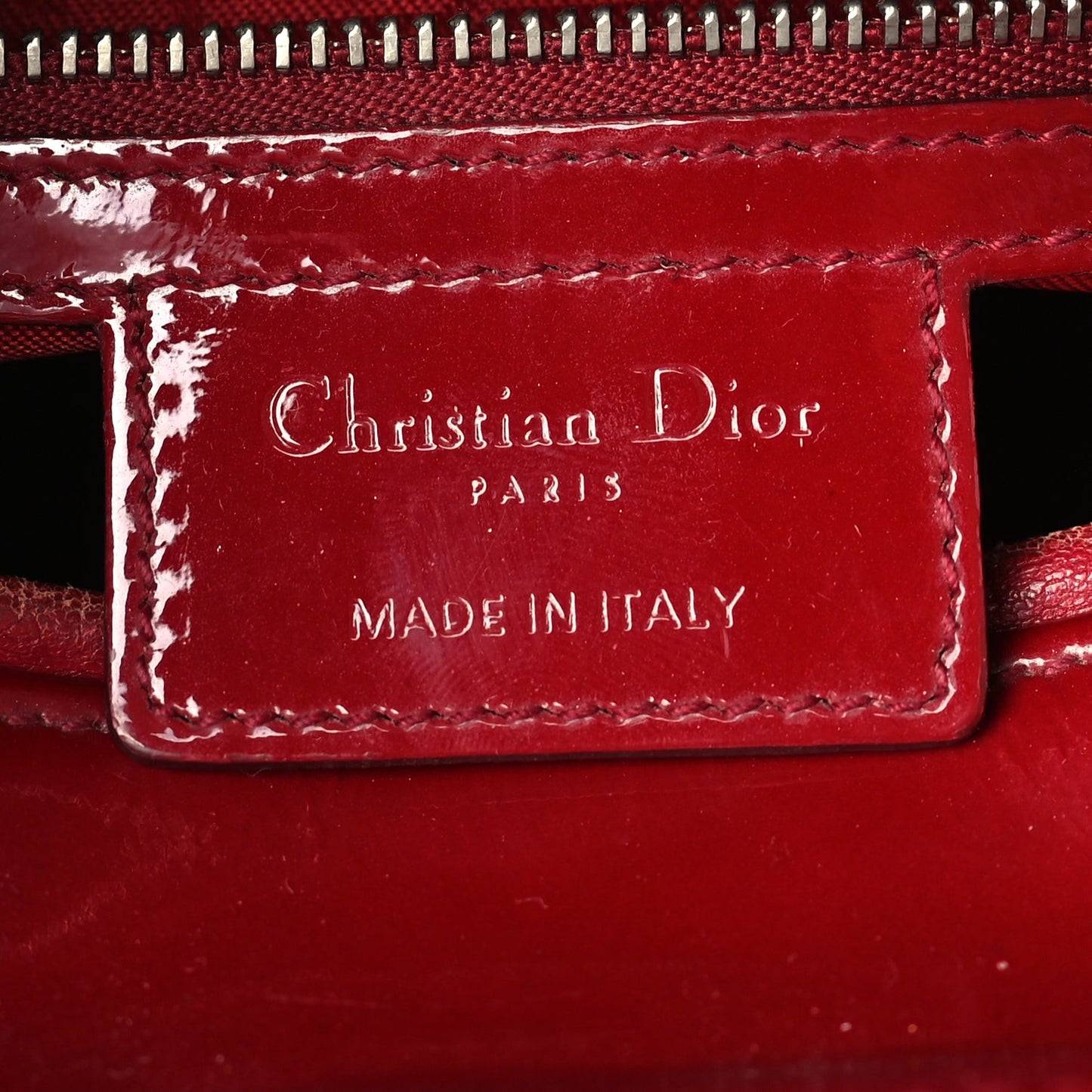 Patent Cannage Medium Lady Dior Red