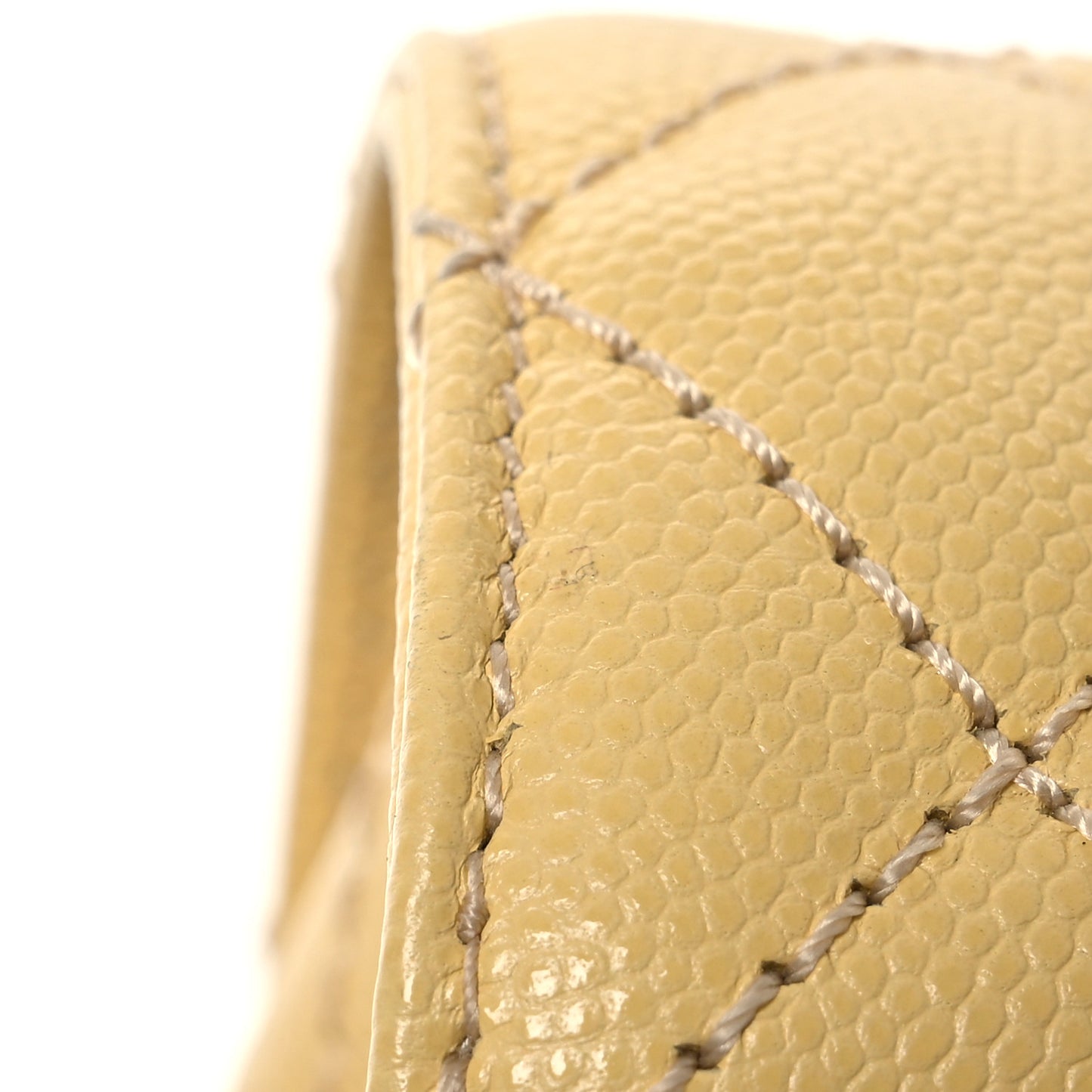 Caviar Quilted Mini Coco Handle Flap Yellow