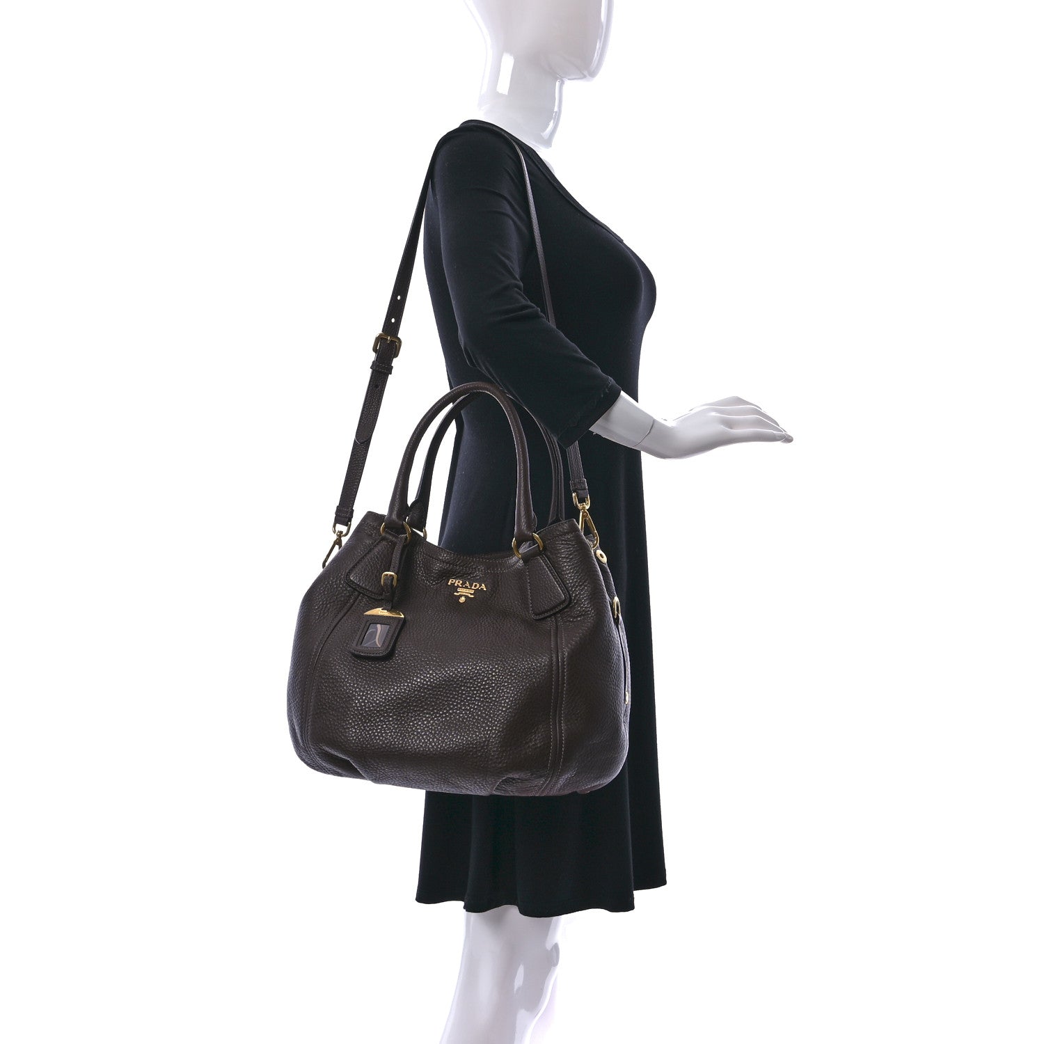 Prada Vitello Daino Tote Caffe 2 of 8