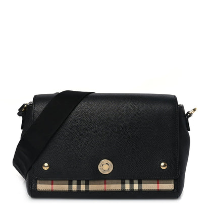Burberry Grainy Calfskin Vintage Check Note Crossbody Bag Black 1 of 9
