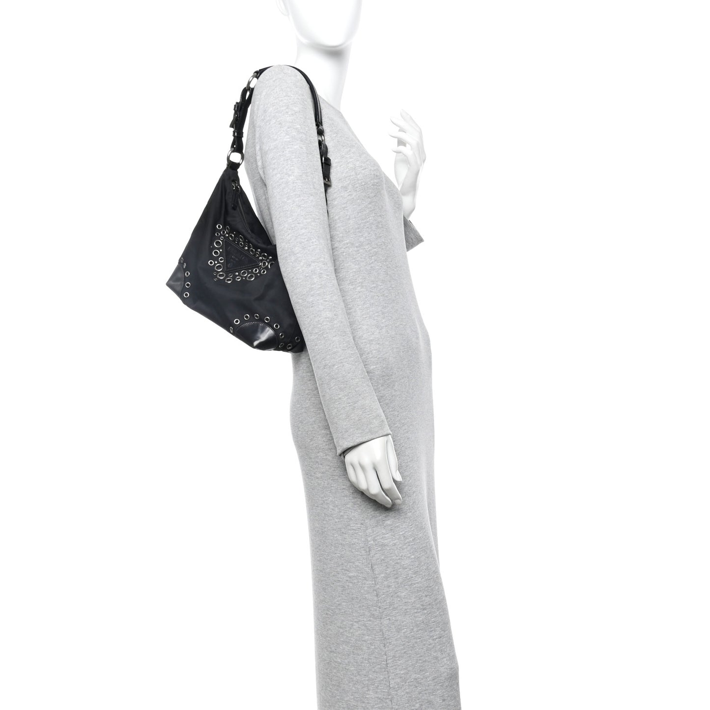 Nylon Vela Grommet Tote Black