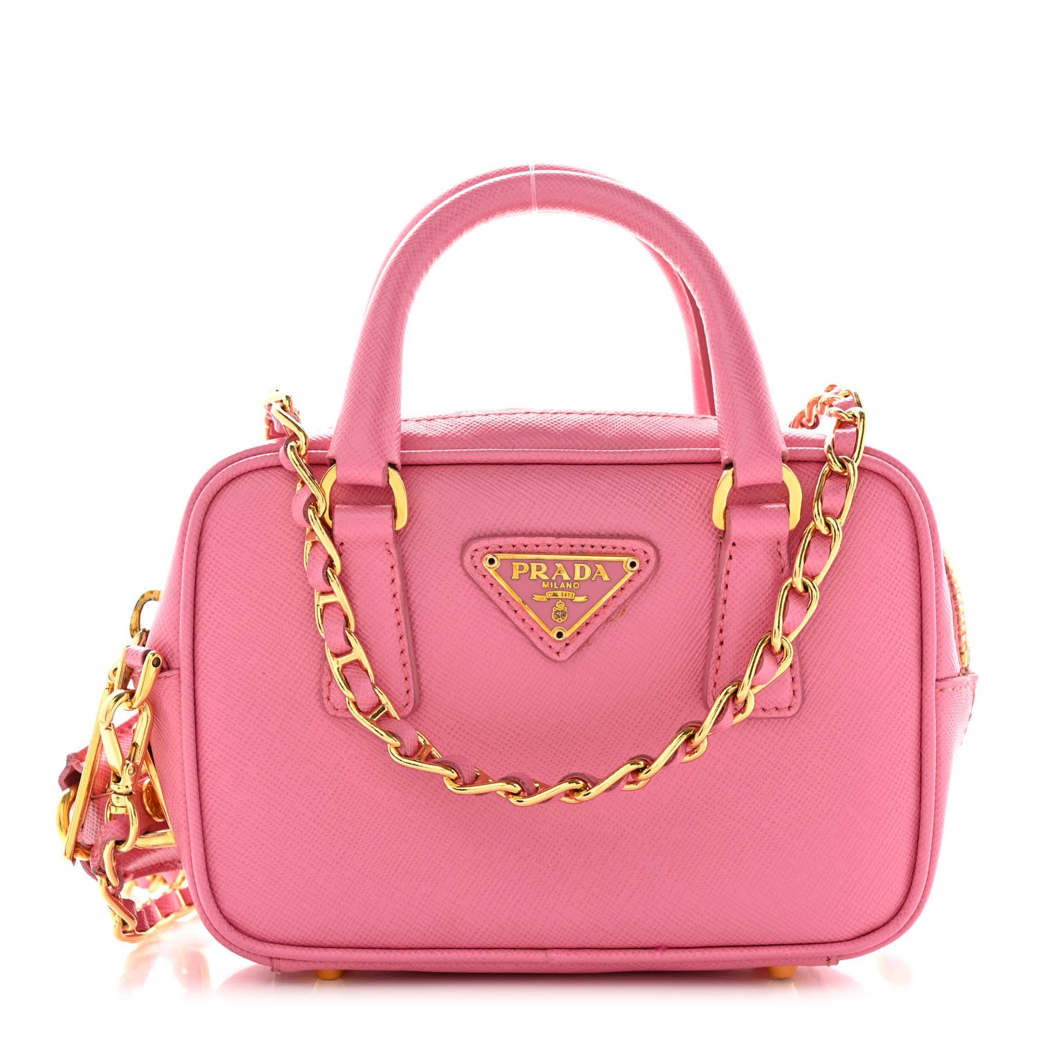 Prada Saffiano Lux Mini Top Handle Crossbody Bag Geranio 1 of 17