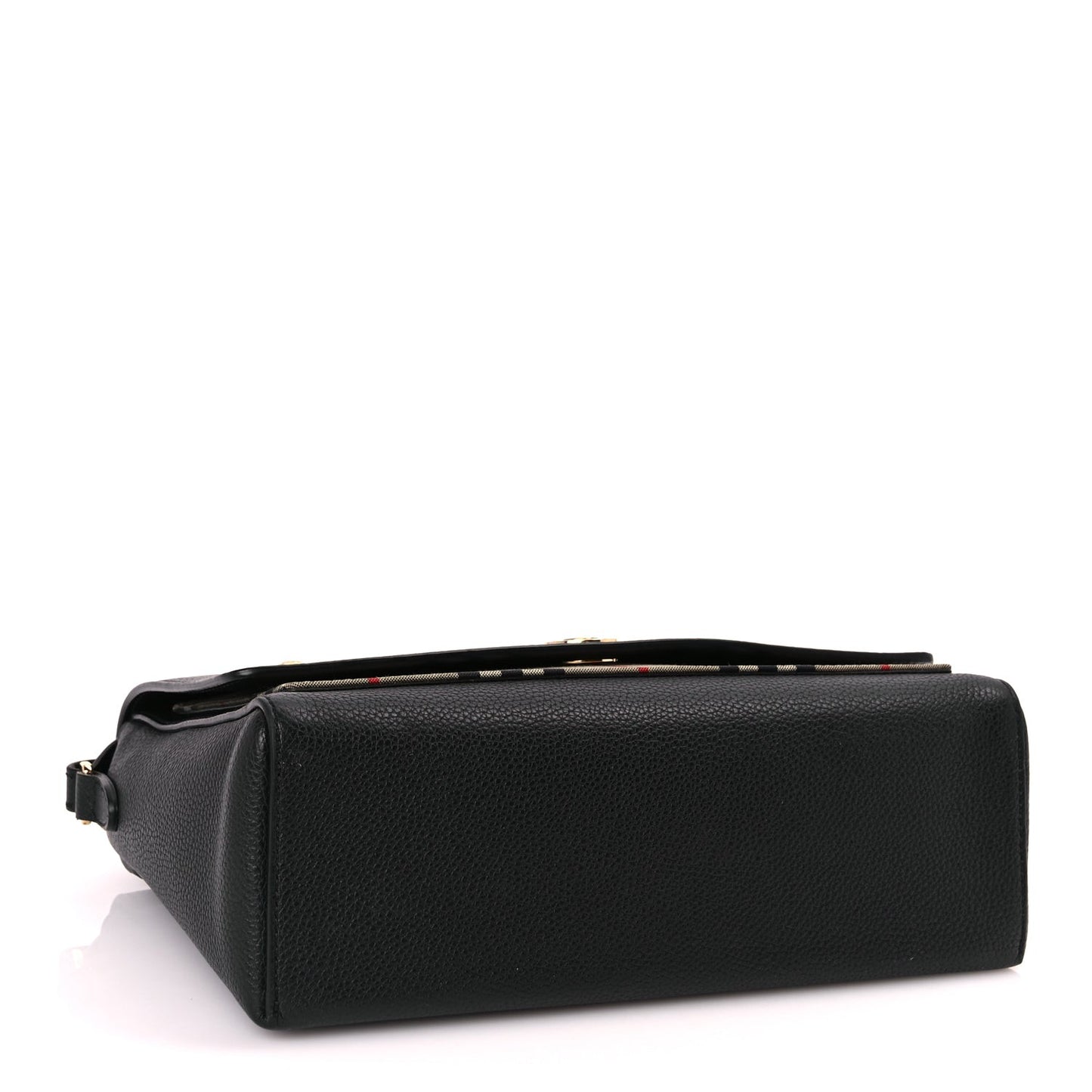 Coated Canvas Calfskin Vintage Check Medium Note Crossbody Bag Black