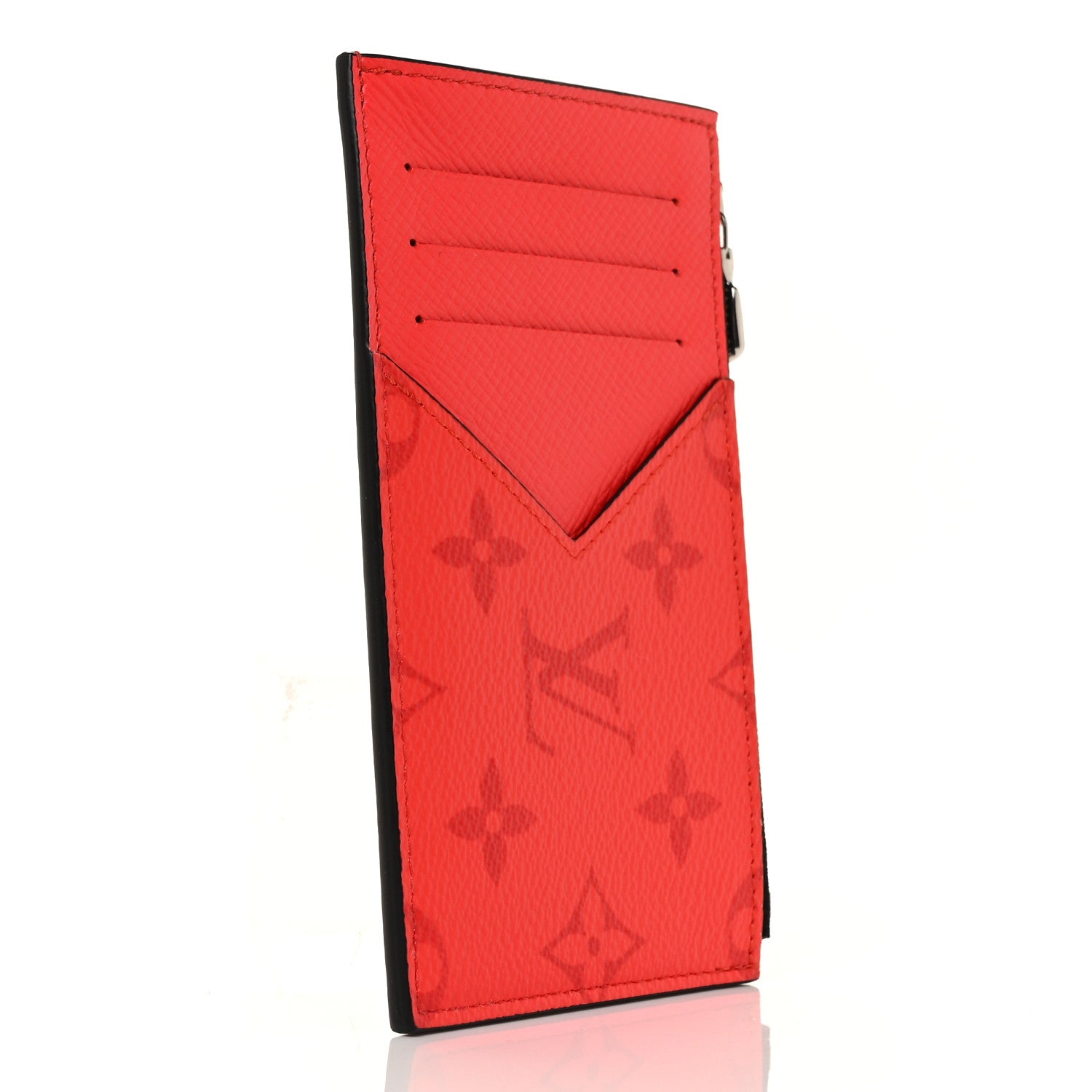 Louis Vuitton Taigarama Coin Card Holder Fire Red 3 of 9