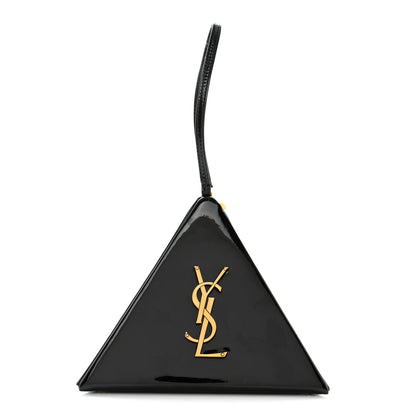 Saint Laurent Patent Pyramid Clutch Black 1 of 10