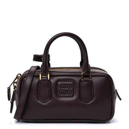 Miu Miu Calfskin Regular Arcadie Top Handle Bag Briarwood 1 of 8