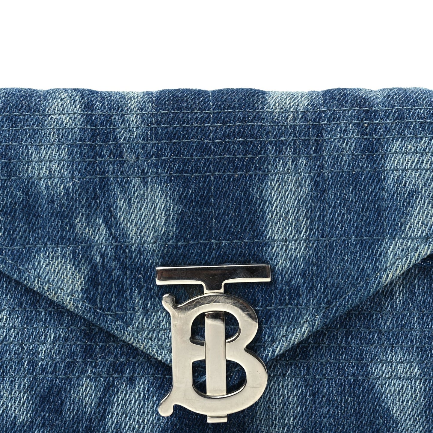 Denim Quilted Lola Clutch Blue