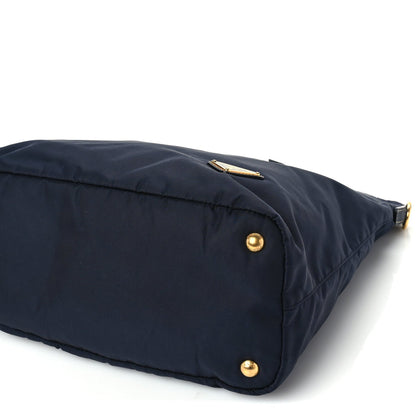 Prada Tessuto Nylon Saffiano Tote Bag Navy 8 of 8
