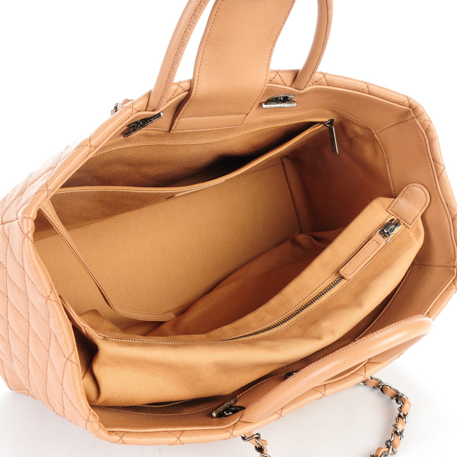 Chanel Caviar Quilted Large Coco Handle Shopping Tote Beige 5 of 7