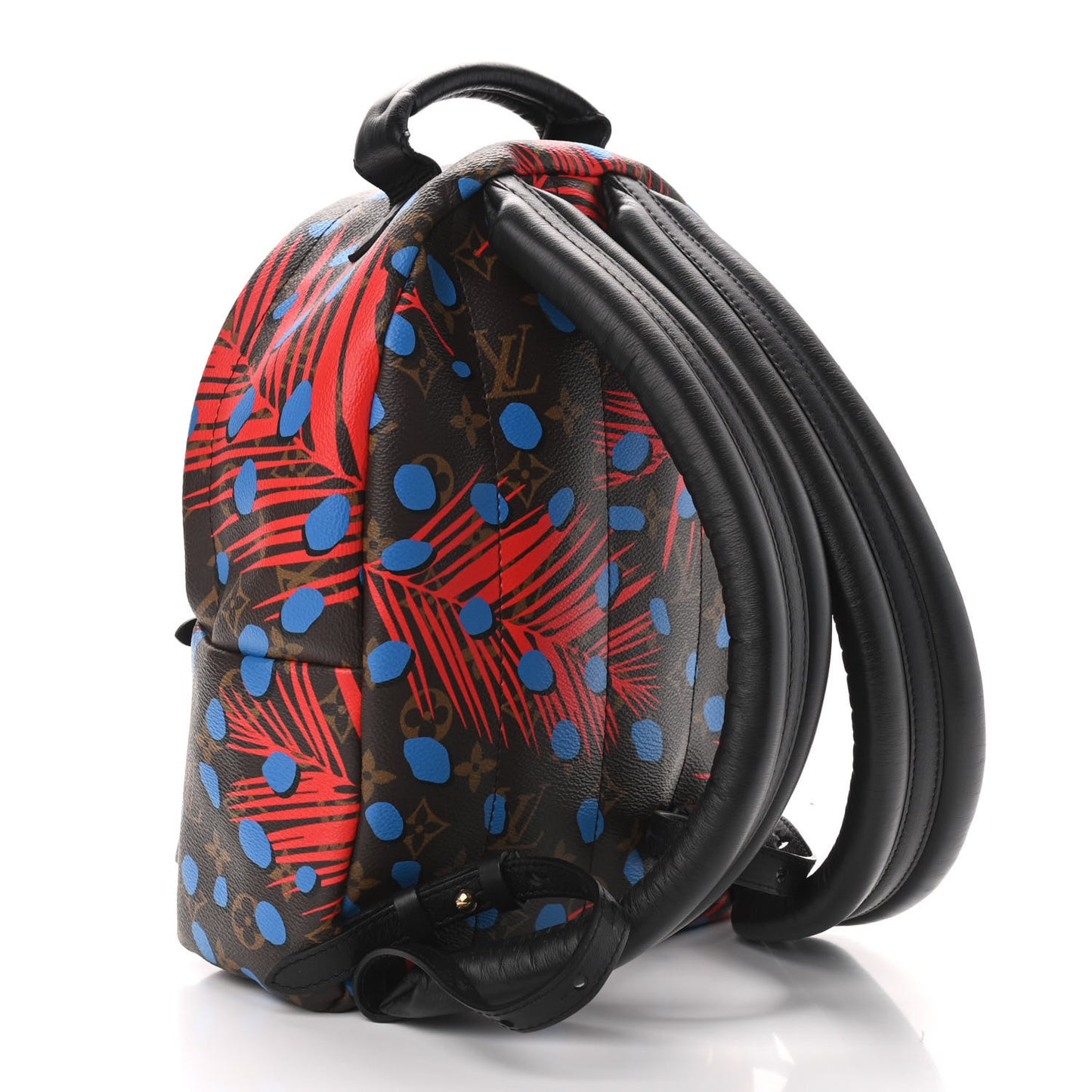 Monogram Jungle Dots Palm Springs Backpack PM Coquelicot Denim