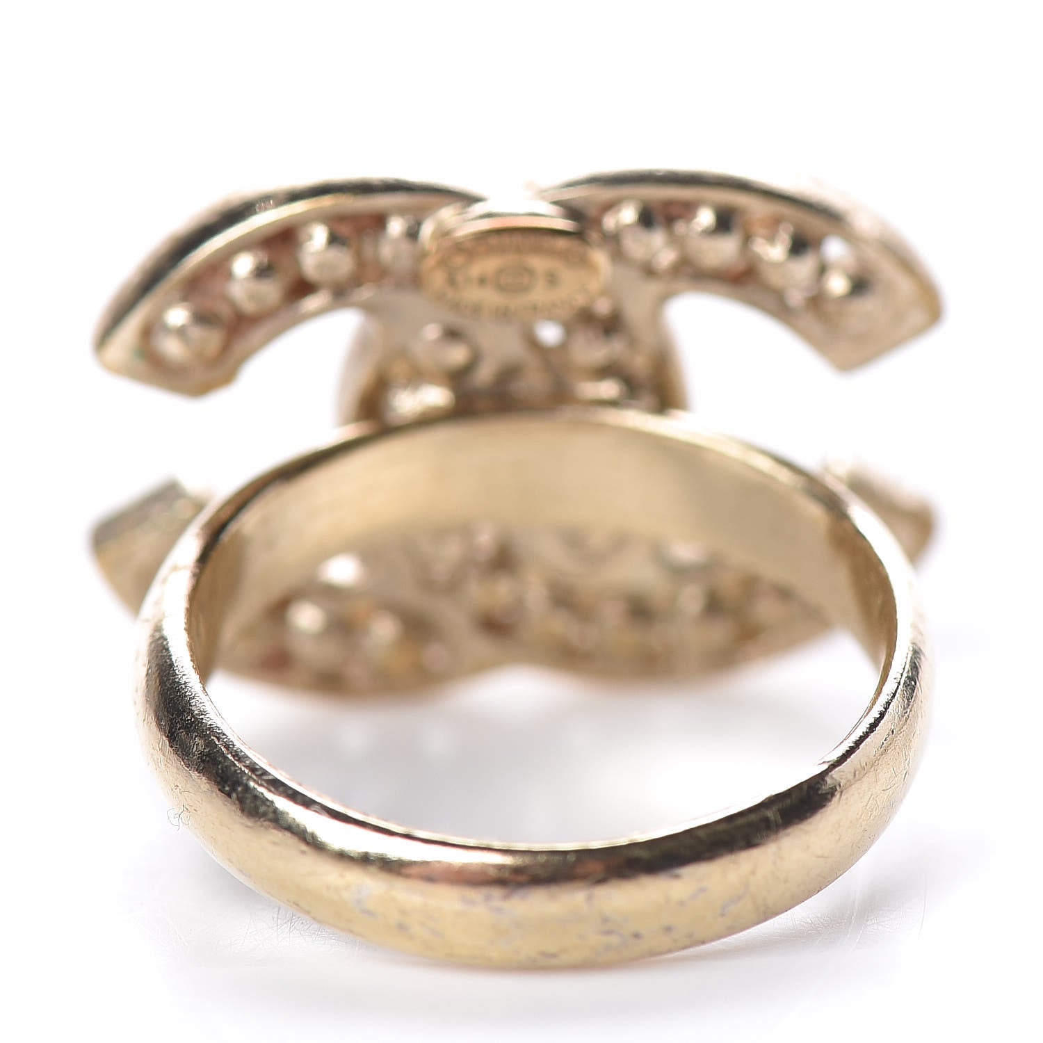 Chanel Pearl CC Ring 51 5.75 Gold 5 of 7