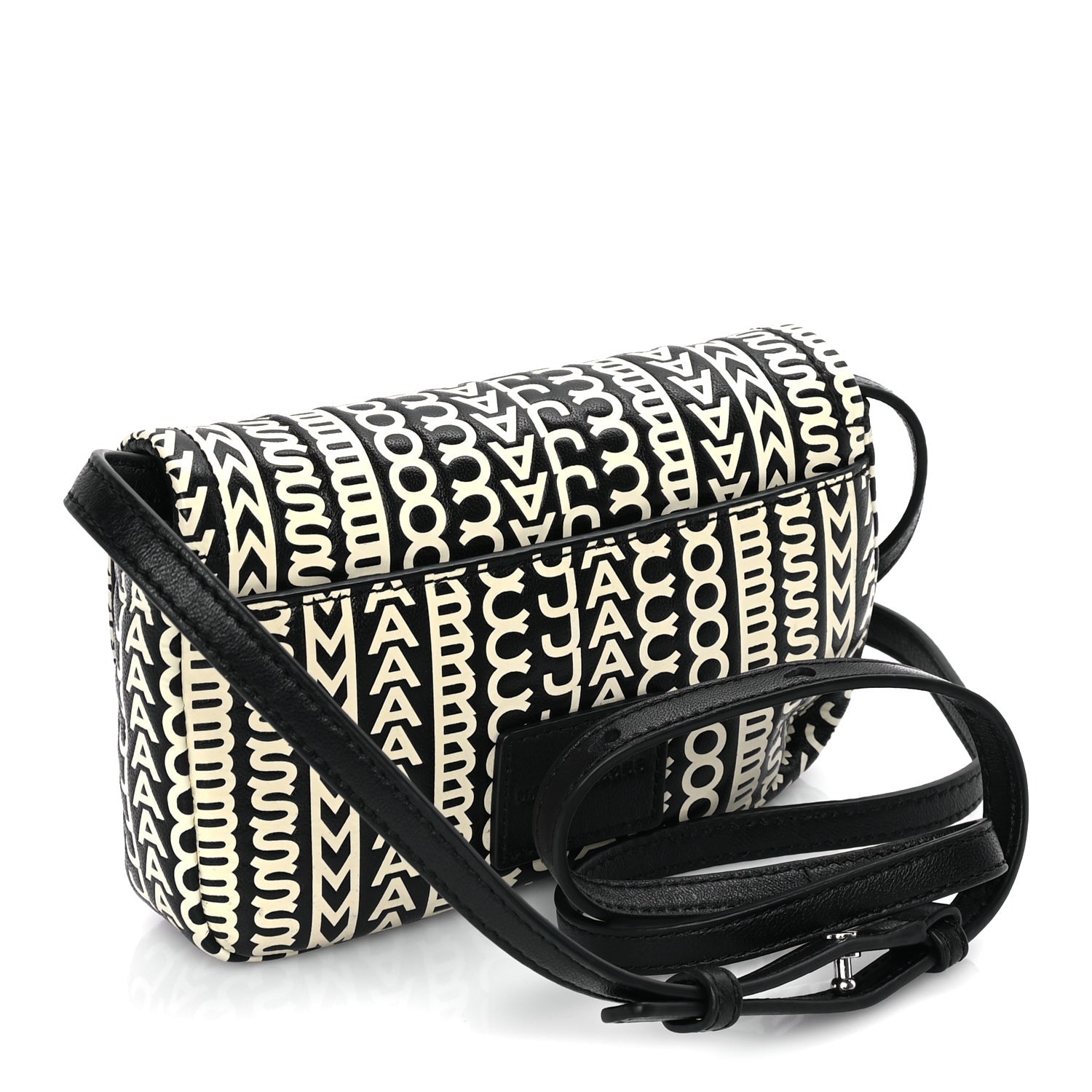 Marc Jacobs Calfskin The Monogram J Marc Shoulder Bag Black White 2 of 7