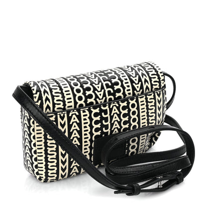 Marc Jacobs Calfskin The Monogram J Marc Shoulder Bag Black White 2 of 7