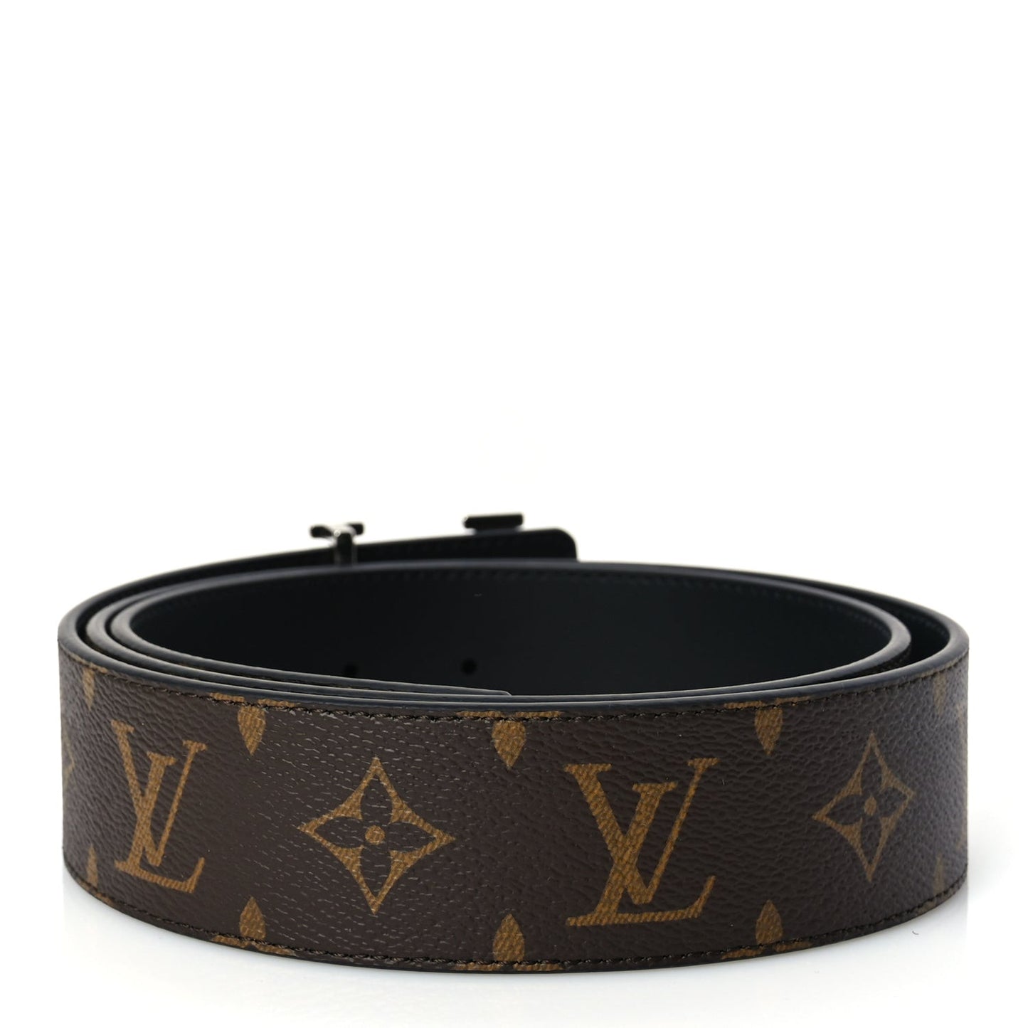 Calfskin Monogram 40mm LV Initiales Reversible Belt 95 38 Black