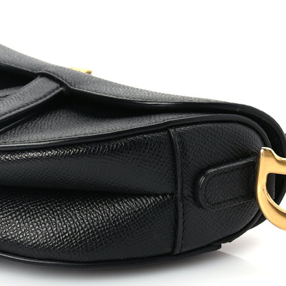 Christian Dior Grained Calfskin Mini Saddle Bag With Strap Black 8 of 8