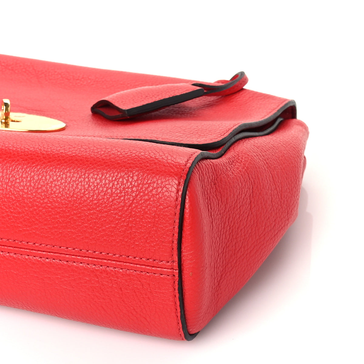 Mulberry Small Classic Grain Calfskin Medium Lily Flap Scarlet 8 of 8