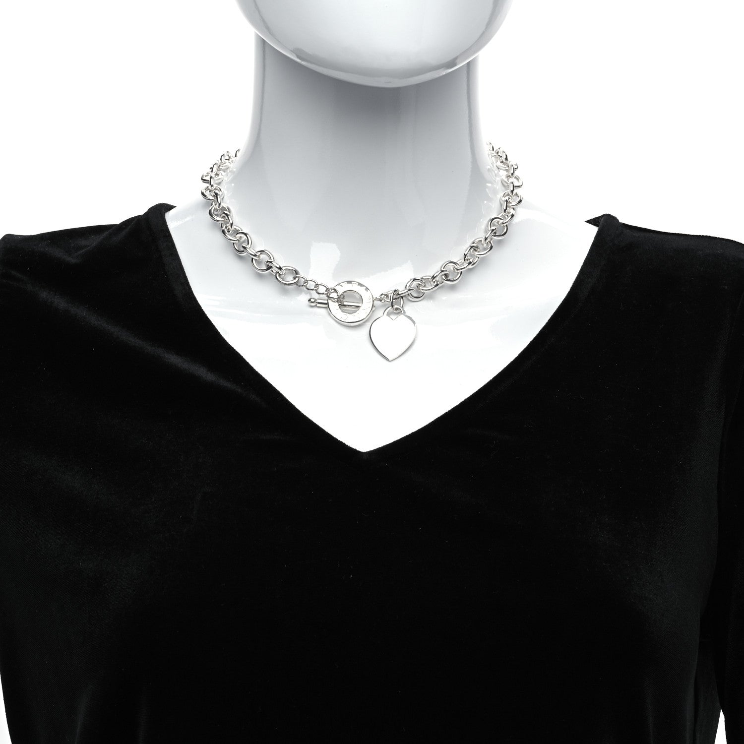 Tiffany Sterling Silver Heart Tag Toggle Necklace 2 of 6