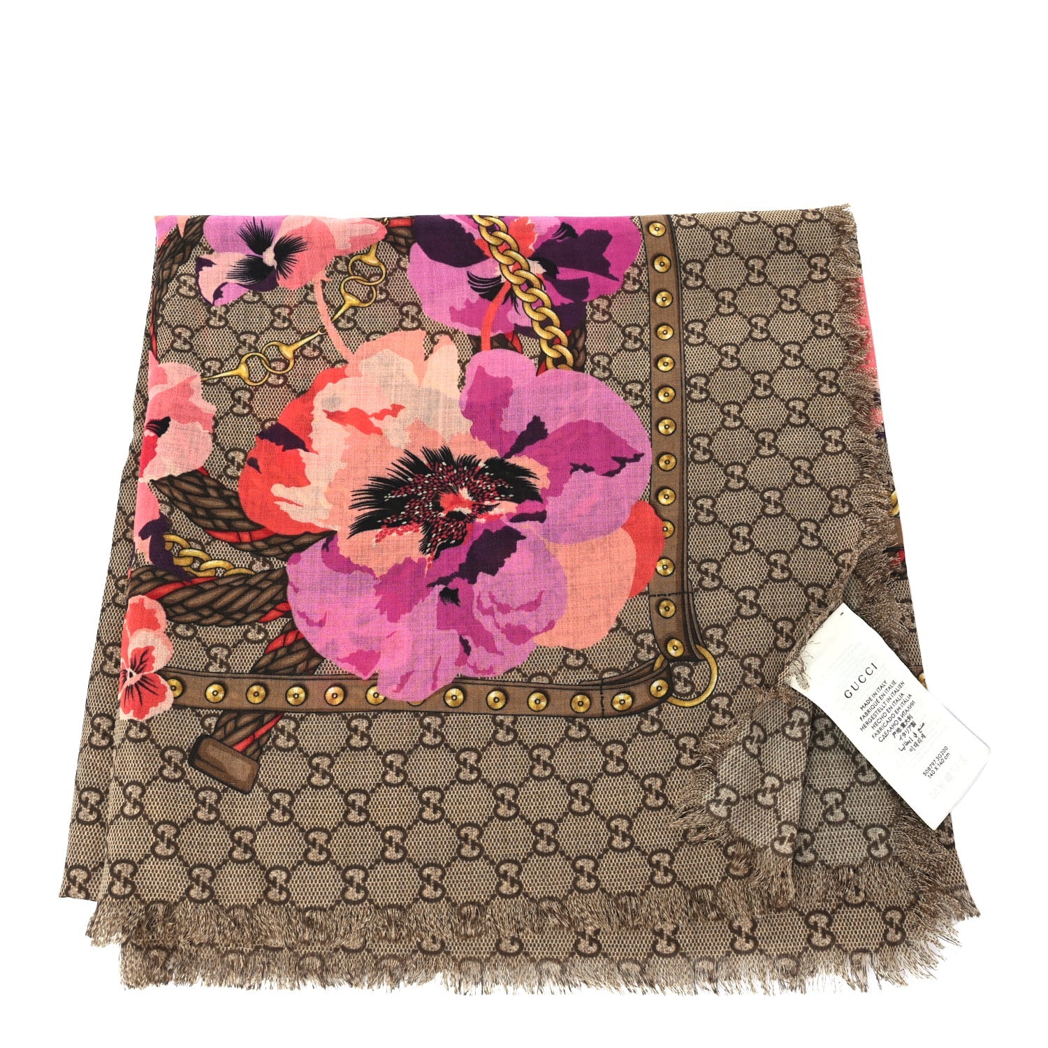 Gucci SL Big Panshie GG Wool Shawl Roseate Beige 2 of 4