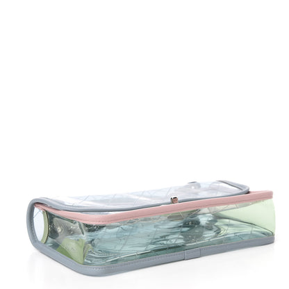 Chanel Lambskin PVC Quilted Medium Coco Splash Flap Blue Green 4 of 10