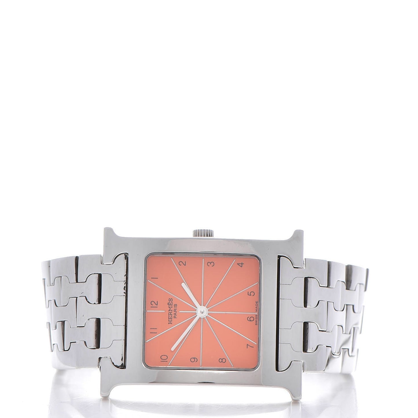 Stainless Steel 26mm Heure H Hour Quartz Watch Orange