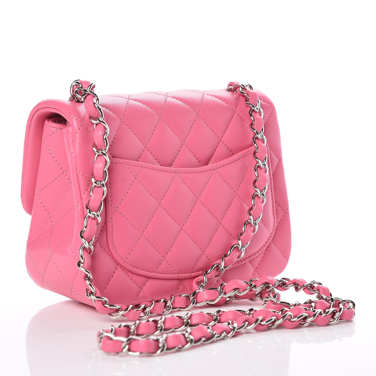 Lambskin Quilted Mini Square Flap Pink